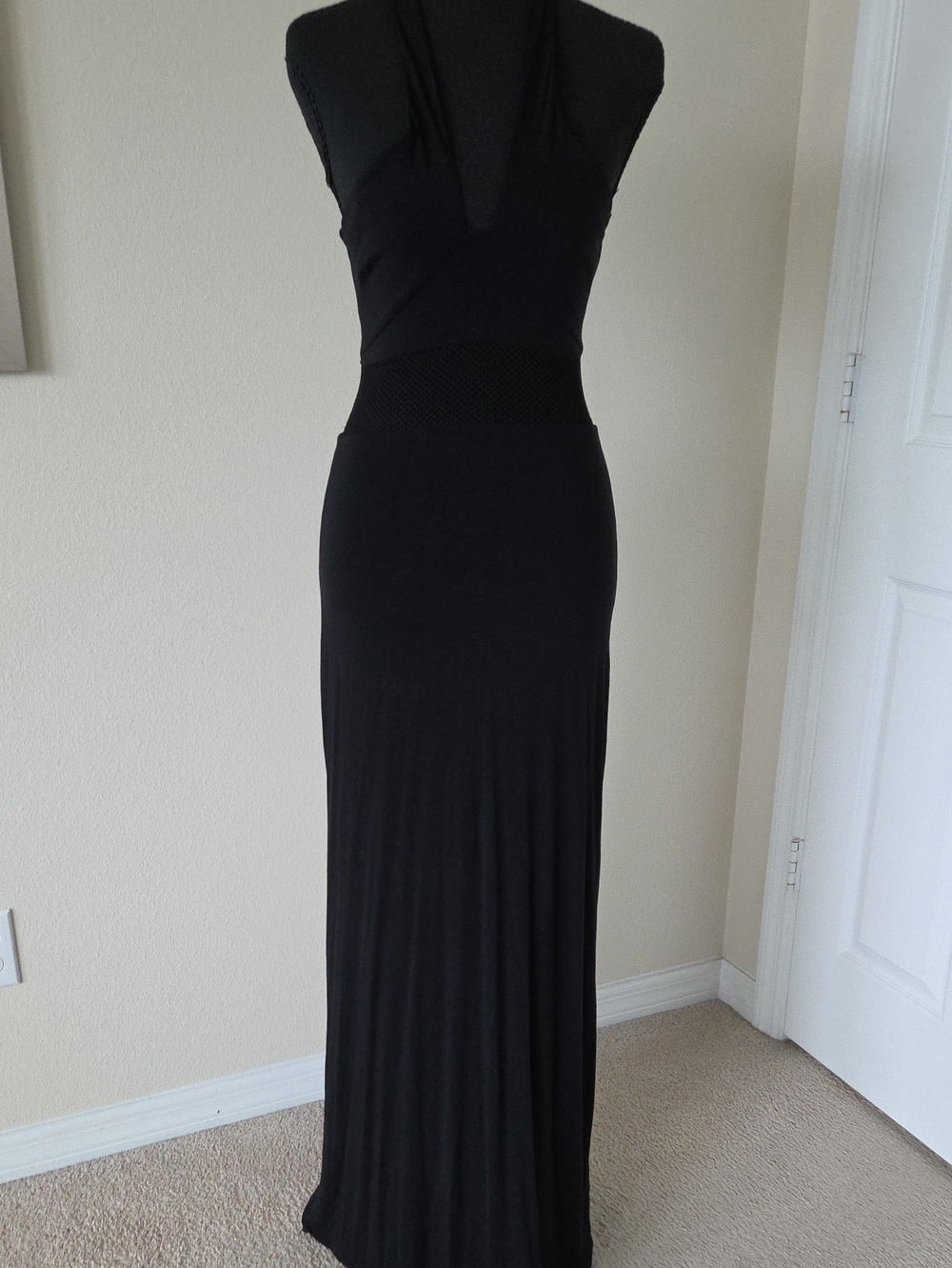 bebe Black Sleeveless V-Neck Maxi Dress